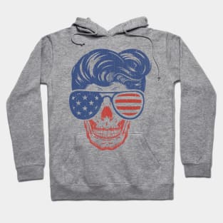 American Rock n Roll Quiff Skull Hoodie